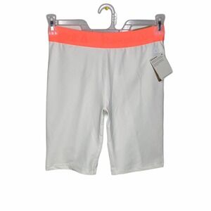 Reebok Womens Energy Short White Electric Coral Biker Training Shorts